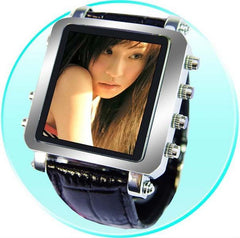 Mens Metallic Watch MP4 Player 2GB - 1.5inch OLED Screen