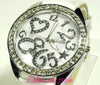 Heart shape-designed Crystal-Plated Wristwatch