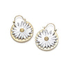 Fashion modeling glittering earrings