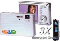 8M Pixels CCD Sensor, 2.5-inch LCD, 3X Internal Optical Zoom