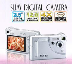 Digital Camera, 2.5-inch LCD, 12M Pixel, SD/MMC Card, 32MB Flash